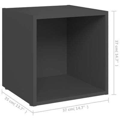 vidaXL TV-bänk grå 37x35x37 cm konstruerat trä