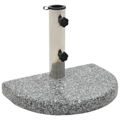 vidaXL Parasollfot granit 10 kg halvrund grå