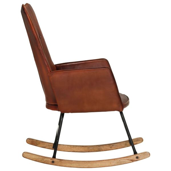 vidaXL Gungf&aring;t&ouml;lj brun &auml;kta l&auml;der