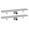 vidaXL Avl&aring;ng golvbrunn 2 st rostfritt st&aring;l 630x140 mm