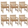 vidaXL Tr&auml;dg&aring;rdsstolar 6 st med beige dynor massiv teak
