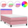 vidaXL Res&aring;rs&auml;ng med madrass och LED rosa 80x210 cm sammet