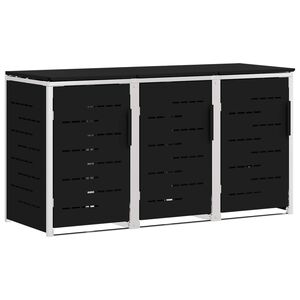 vidaXL Sopcontainerf&ouml;rvar Svart 207 x 77,5 x 112,5 cm Rostfritt st&aring;l