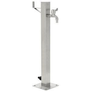 vidaXL Vattenpost f&ouml;r tr&auml;dg&aring;rden 65 cm rostfritt st&aring;l fyrkantig