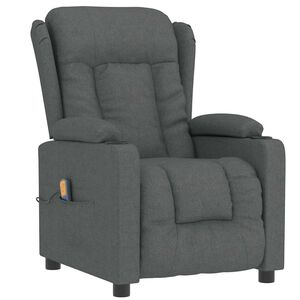 vidaXL Massagef&aring;t&ouml;lj m&ouml;rkgr&aring; tyg
