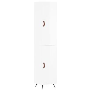 vidaXL H&ouml;gsk&aring;p vit h&ouml;gglans 34,5x34x180 cm konstruerat tr&auml;
