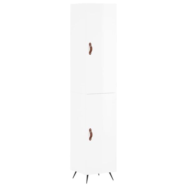 vidaXL H&ouml;gsk&aring;p vit h&ouml;gglans 34,5x34x180 cm konstruerat tr&auml;