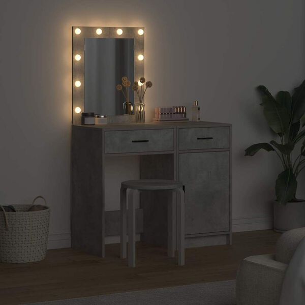 vidaXL Smyckebord med l&aring;da 2 pcs Gr&aring; 50 x 41 x 135 cm Konstruerat tr&auml;