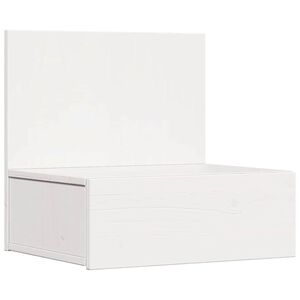 vidaXL S&auml;ngbord med l&aring;da Vit 42 x 32,5 x 40 cm Massiv furu