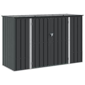 vidaXL Tr&auml;dg&aring;rdsf&ouml;rvaringsl&aring;da Svart 214 x 82 x 132 cm St&aring;l