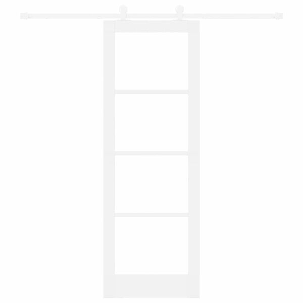 vidaXL Skjutd&ouml;rr ORKDAL Vit 73,5 x 211 cm Massivt talltr&auml; och glas