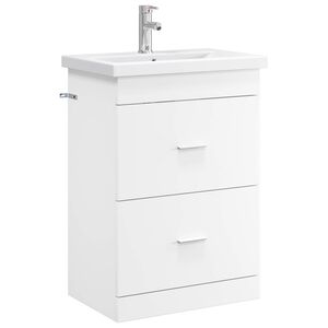 vidaXL Badrumsm&ouml;belset Vit 61 x 40 x 84,5 cm Konstruerat tr&auml;