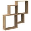 vidaXL V&auml;gghylla artisan ek 80x15x78,5 cm konstruerat tr&auml;
