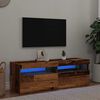 vidaXL TV-b&auml;nk med LED-lampor &aring;ldrat tr&auml; 120x35x40 cm konstruerat tr&auml;