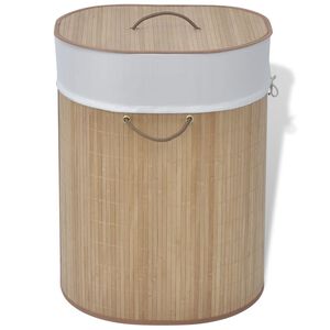 vidaXL Tv&auml;ttkorg i bambu oval natur