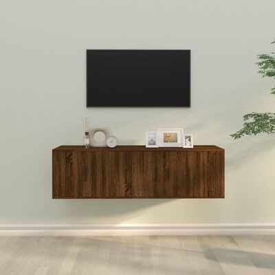 vidaXL TV-bänk 2 delar brun ek konstruerat trä