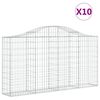 vidaXL Gabioner b&aring;gformade 10 st 200x30x100/120 cm galvaniserat j&auml;rn