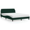 vidaXL Bed with Mattress "Dover" Dark Green 140x200 cm Velvet