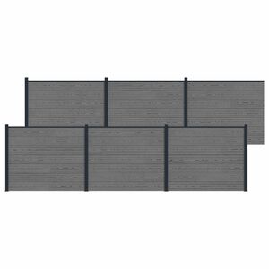 vidaXL St&auml;ngselpanel 6 pcs WPC och aluminium Gr&aring;