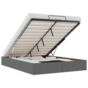 vidaXL Ottoman s&auml;ngram utan madrass m&ouml;rkgr&aring; 140x200 cm tyg