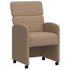 vidaXL Matstolar med hjul 2 pcs Cappuccino 58 x 65 x 98 cm Konstl&auml;der