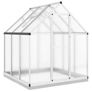 vidaXL V&auml;xthus med ram silver 169x169x202 cm aluminium