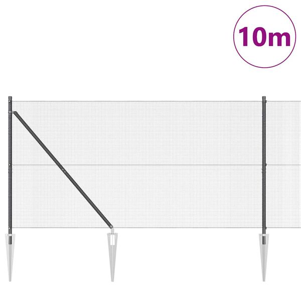 vidaXL St&auml;ngselstolpe Gr&aring; 10 x 1,4 m (12 x 12 mm n&auml;t) St&aring;l och PVC