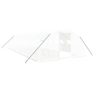 vidaXL V&auml;xthus med st&aring;lram vit 40 m&sup2; 10x4x2 m