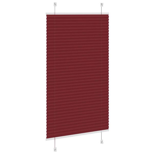 vidaXL Plisserad persienn Bordeaux röd 80x100 cm tyg bredd 79,4 cm