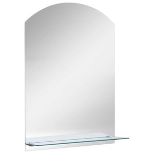 vidaXL V&auml;ggspegel med hylla 20x40 cm h&auml;rdat glas