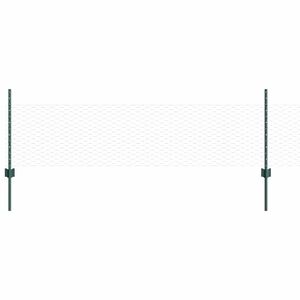 vidaXL Sexkantigt staket med stolpe 50 x 0,5 m PVC-belagda st&aring;l Gr&ouml;n