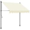 vidaXL Markis inf&auml;llbar gr&auml;ddvit 250x150 cm tyg och st&aring;l