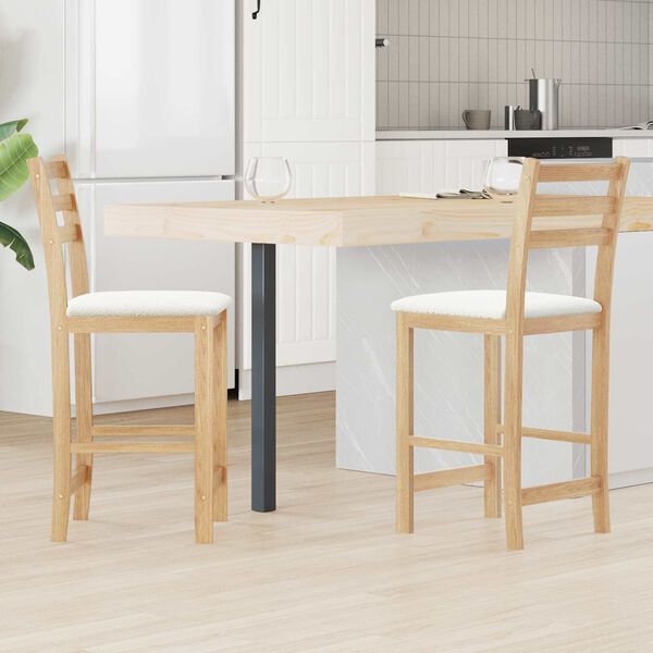 vidaXL Matstolar 2 pcs Naturf&auml;rg 40 x 47,5 x 99,5 cm Massiv Gummitr&auml;