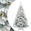 vidaXL Konstgjord julgran med 300 LED-lampor Vit 180 cm PE och PVC