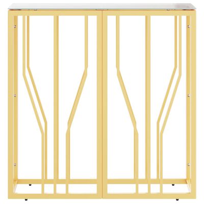 vidaXL Avlastningsbord guld 70x30x70 cm rostfritt stål och glas