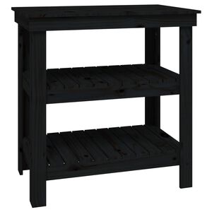 vidaXL Skob&auml;nk svart 78,5x50x80 cm massiv furu