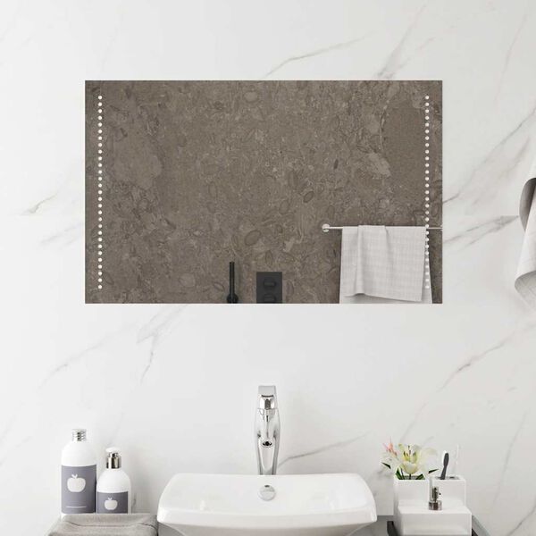 vidaXL Badrumsspegel LED 80x50 cm