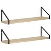 vidaXL V&auml;gg hyllor 2 st Sonoma-ek 60 x 16 x 15,5 cm