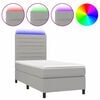 vidaXL Rams&auml;ng med madrass & LED ljusgr&aring; 90x190 cm tyg