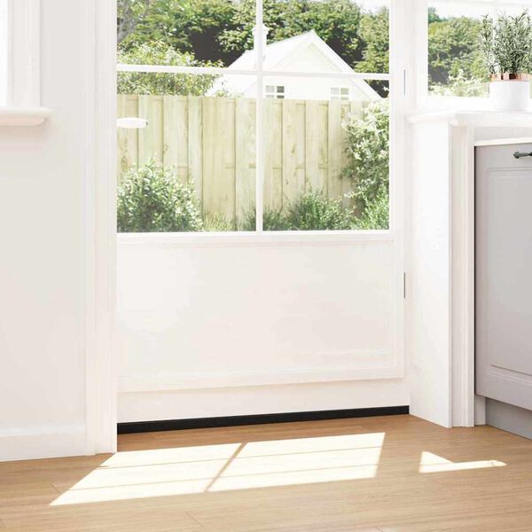 vidaXL Sj&auml;lvh&auml;ftande d&ouml;rrborstlist 2 pcs Svart 100 cm