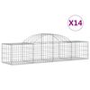 vidaXL Gabioner b&aring;gformade 14 st 200x50x40/60 cm galvaniserat j&auml;rn