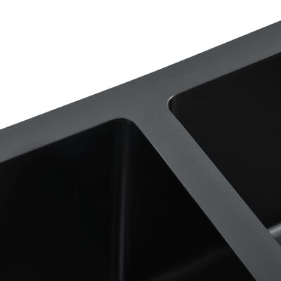 vidaXL Handgjord diskho svart rostfritt stål