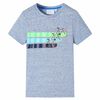 T-shirt med korta &auml;rmar f&ouml;r barn bl&aring; melange 140