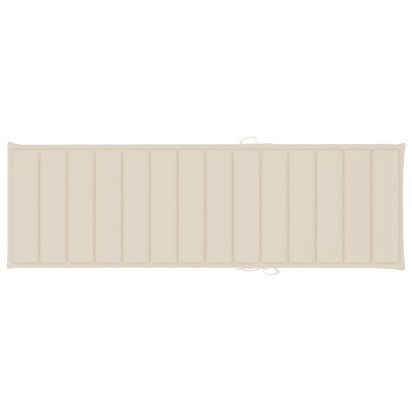 vidaXL Solsäng med dyna massivt akaciaträ