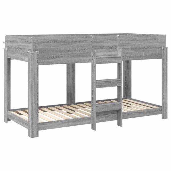 vidaXL K&ouml;ksb&auml;dd f&ouml;r barn Gr&aring; Sonoma 90 x 200 cm Konstruerat tr&auml;