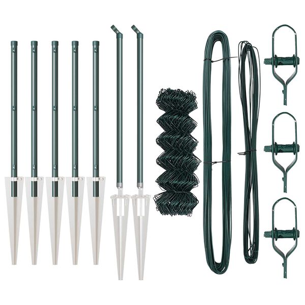 vidaXL St&auml;ngselstolpe Gr&ouml;n 10 x 0,4 m (40 x 40 mm mask) St&aring;l och PVC