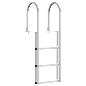 vidaXL 3-stegs bryggstege Silver 45 x 11,5 x 134 cm Aluminium