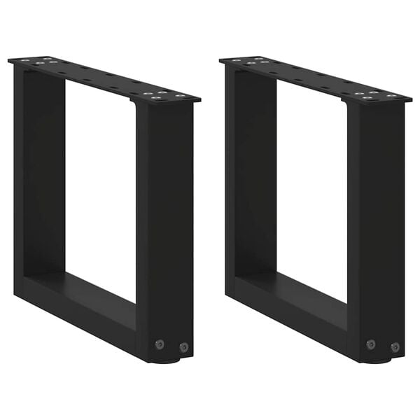 vidaXL Soffbordsben U-formade 2 st svarta 40x(30-31) cm st&aring;l