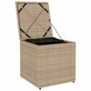 vidaXL Kuddbox med lagring Beige 50 x 50 x 50 cm konstrotting