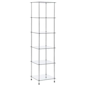 vidaXL Hylla 6 hyllplan transparent 40x40x160 cm h&auml;rdat glas